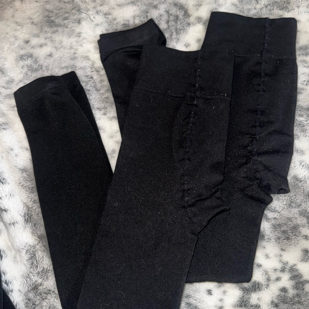 Black Fleece Lined High-Waisted Leggings